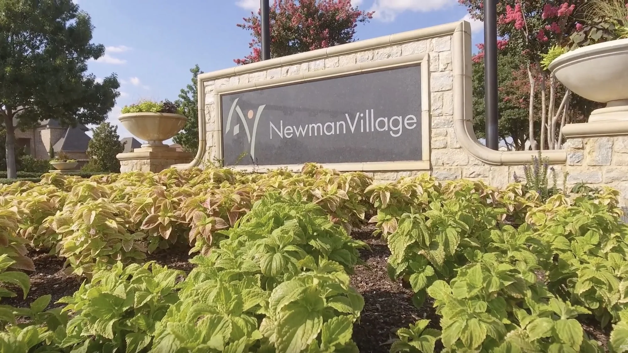 Village entrance and landscaping