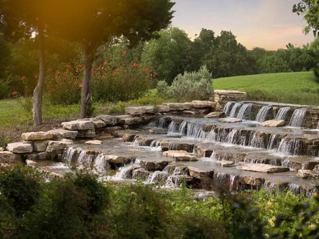 Neighborhood waterfall feature
