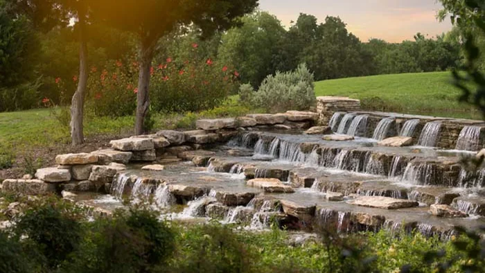Neighborhood waterfall feature