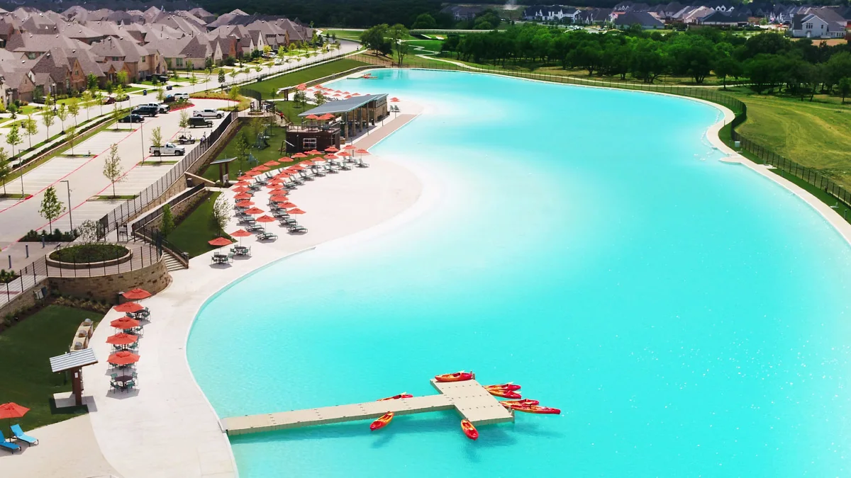 Lagoon and residential landscape