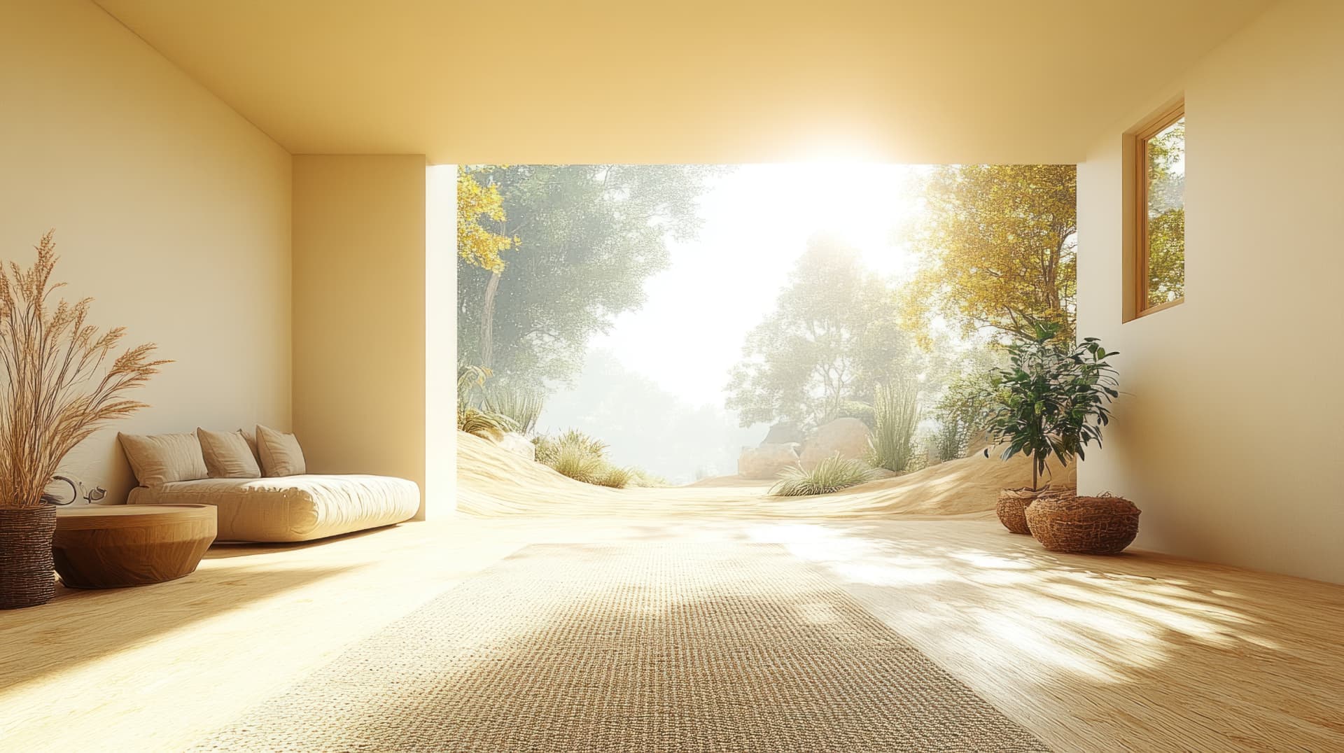 Sunlit residential interior