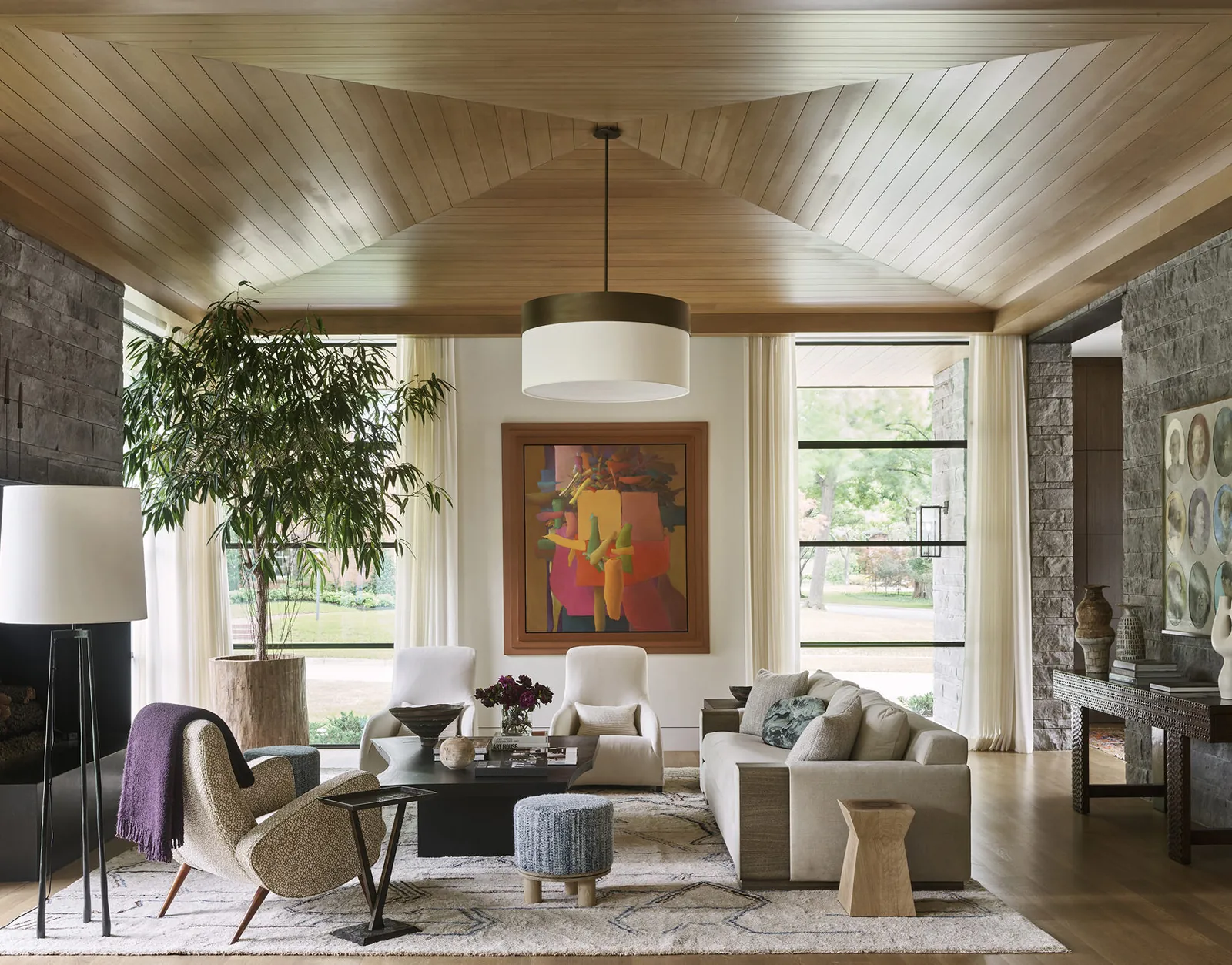 Refined living room in a Greenway Parks, Dallas residence